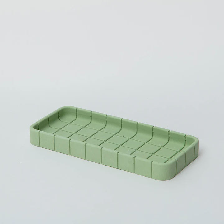Tile Oblong Tray Palm Green