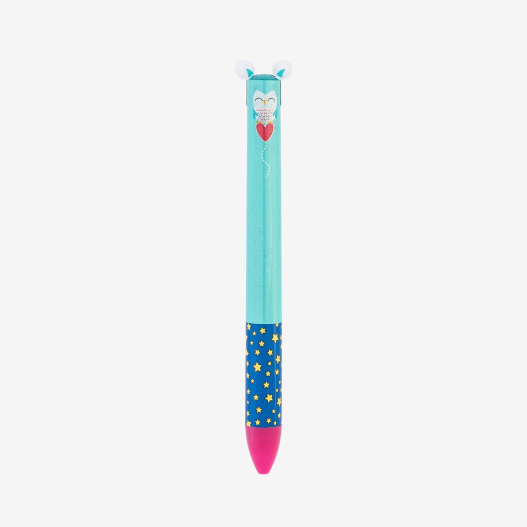 Owl Click & Clack Two Colour Pen