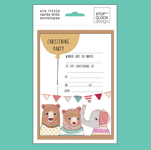 Christening Party Invitation Postcards - Pack of 6