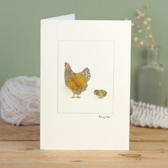 Gold Laced Wyandotte & Chick Card