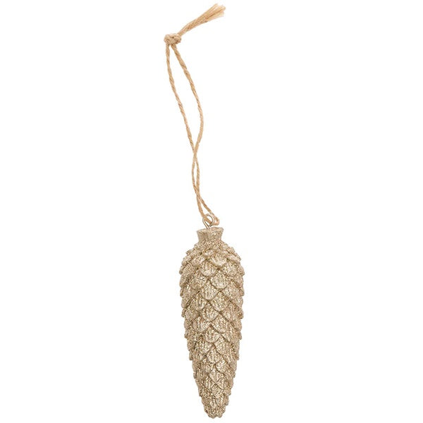 Gold Glitter Pinecone Hanging Decoration
