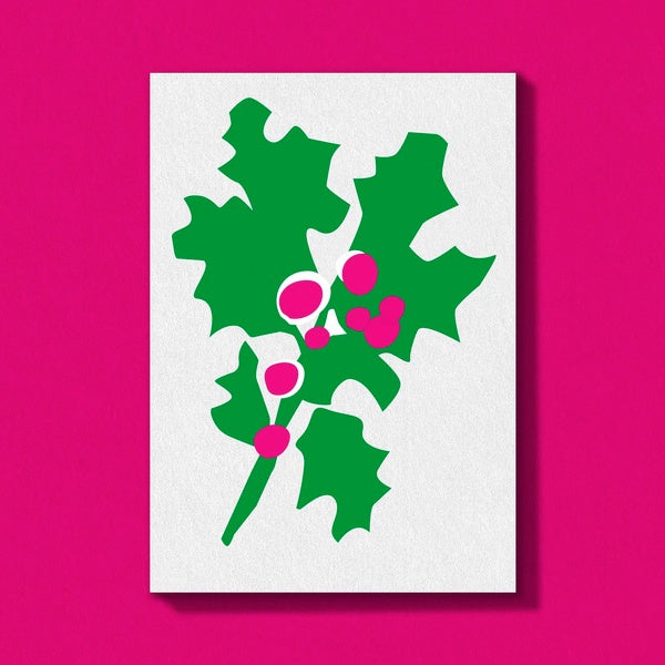 Pink Holly Card