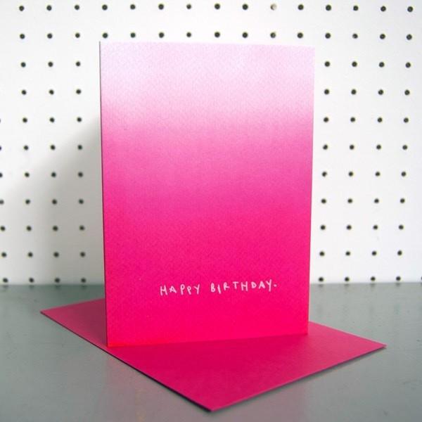 Pink Ombre Happy Birthday Card
