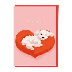 Let's Cuddle Poodle Valentine's Day Card