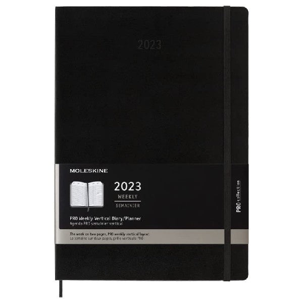 Moleskine  2023 12 Month Professional Weekly Vertical Large Hardcover Black