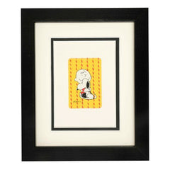 Snoopy and Charlie Hug Framed Mounted Playing Card