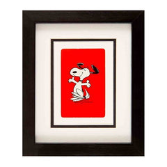 Snoopy Jumping Framed Mounted Playing Card