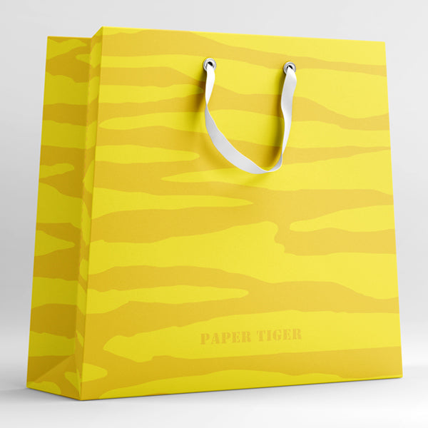 Paper Tiger Yellow Stripe Gift Bag