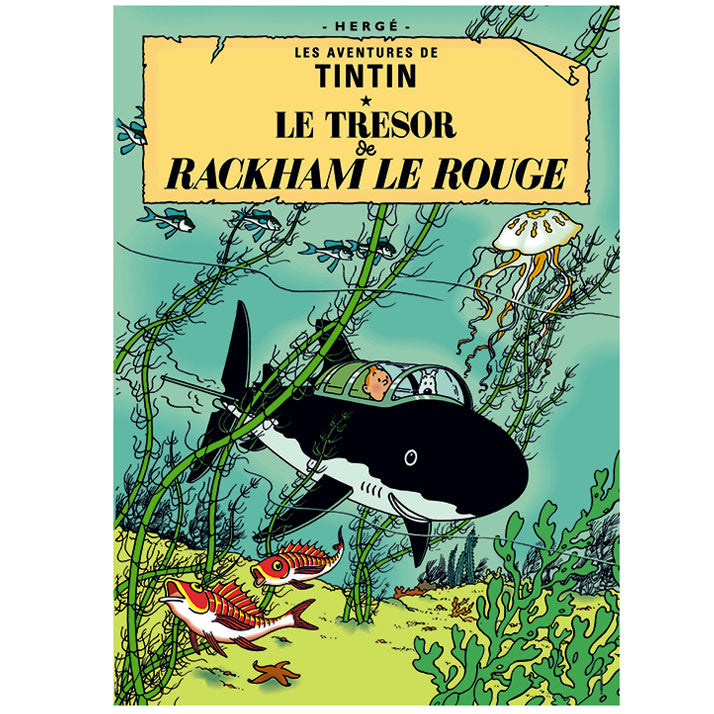 Red Rackham's Treasure Tintin Poster