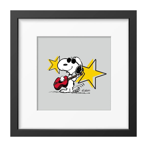 Snoopy Rock Star Framed Print 12x12
