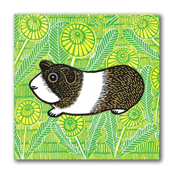 Guinea Pig Linocut Card