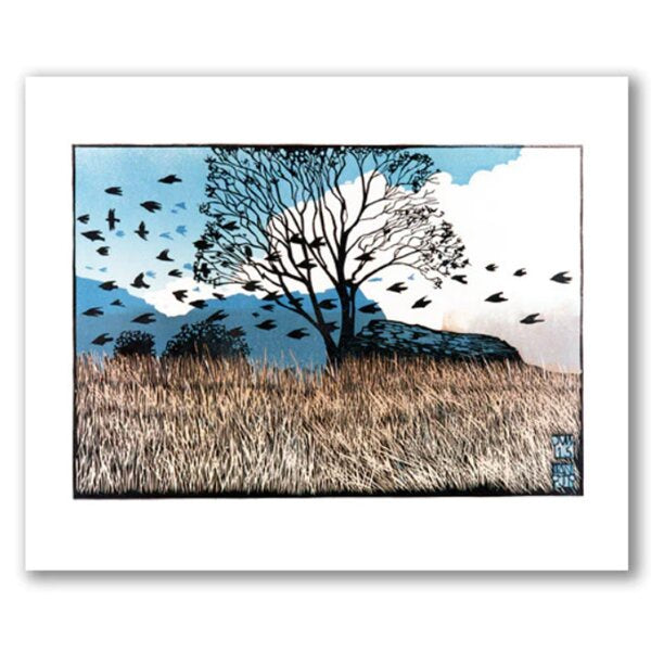 Cae Poeth Linocut Card