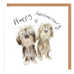 Gunther and Freya Dachshunds Anniversary Card