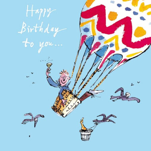 Happy Birthday To You Hot Air Balloon Quentin Blake Card
