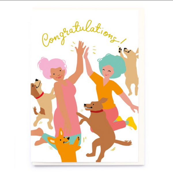 Congratulations! Dancing Dogs Card