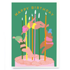 Happy Birthday Cake and Candles Dancing Card