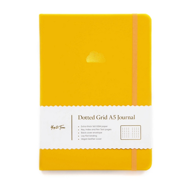 Sunshine Yellow Cloud A5 Dot Grid Journal