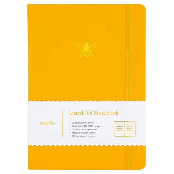 Sunshine Yellow Bee A5 Lined Journal