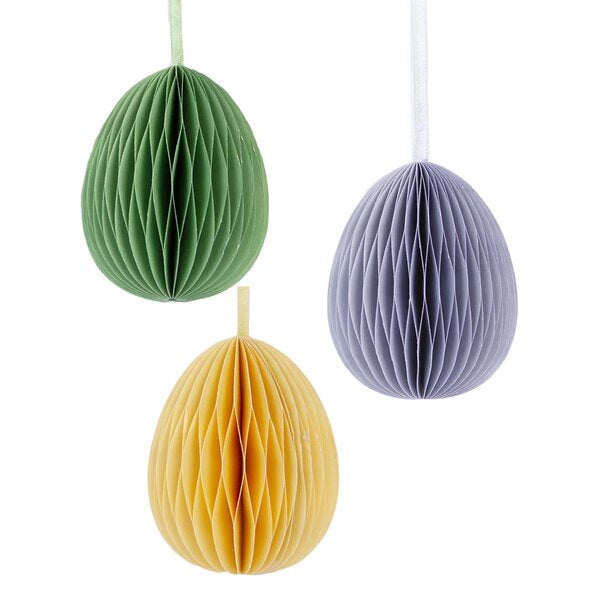Honeycomb Decorative Eggs Set of 3 Medium