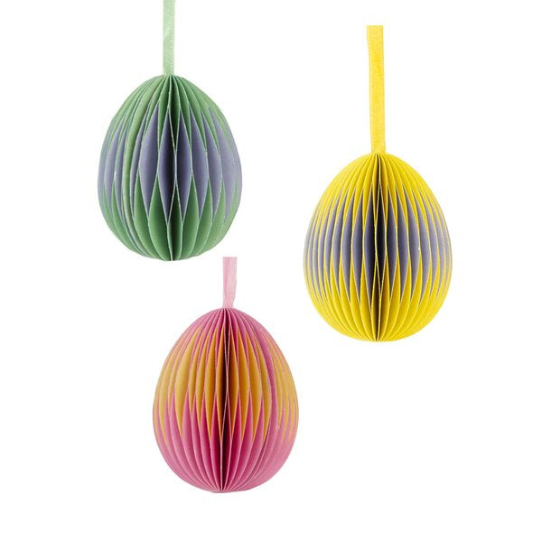 Honeycomb Decorative Eggs Two Toned Set of 3 Small