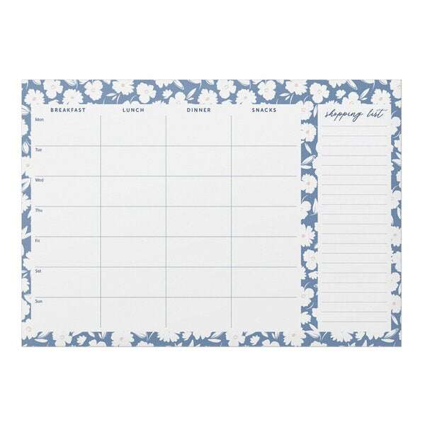 Blue Ditsy Meal Planner Pad