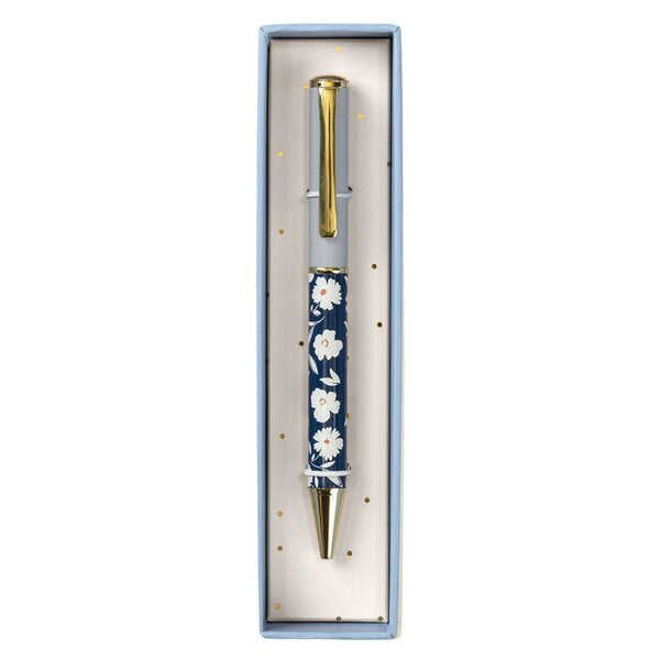 Navy Daisy Ballpoint Pen