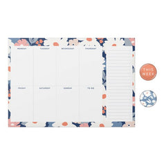 Navy Daisy Weekly Planner Pad
