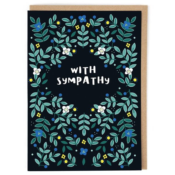 With Sympathy Blue Flowers Card