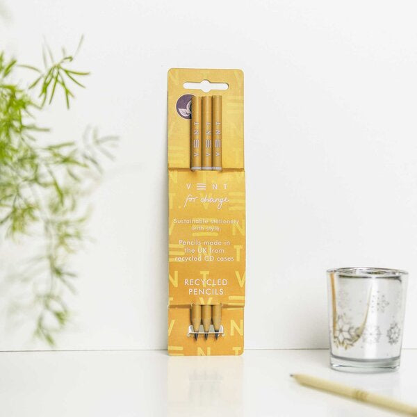 Yellow Pack of 3 Pencils