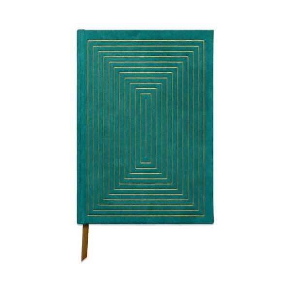 Hardcover Suede Linear Boxes Green Journal