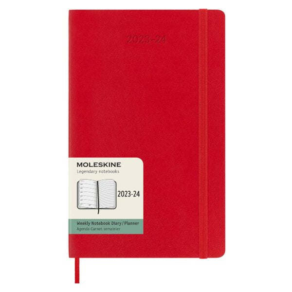 Moleskine 2023/24 Academic Scarlet Red Soft Cover Large Weekly Diary