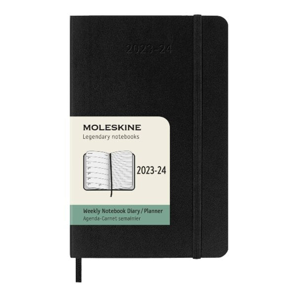 Moleskine 2023/24 Academic Black Soft Cover Pocket Weekly Diary