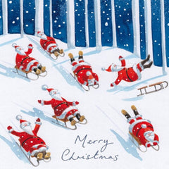 Santa Slalom Pack of 5 Cards