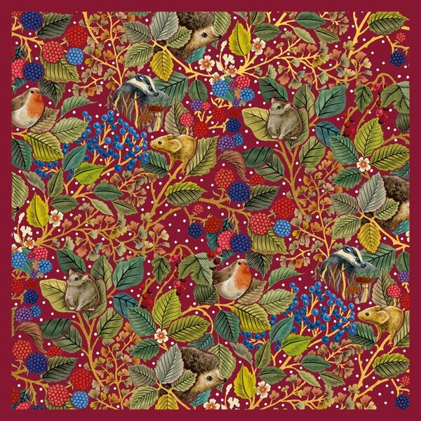 Secret Garden Burgundy Christmas Card Pack