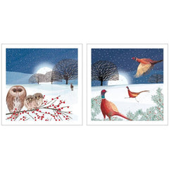 Pheasants and Owls In Snow Christmas Card Wallet