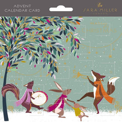 Sara Miller Woodland Animals Advent Card