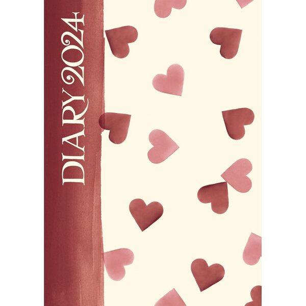 Emma Bridgewater Pink Hearts A6 Diary 2024 Paper Tiger