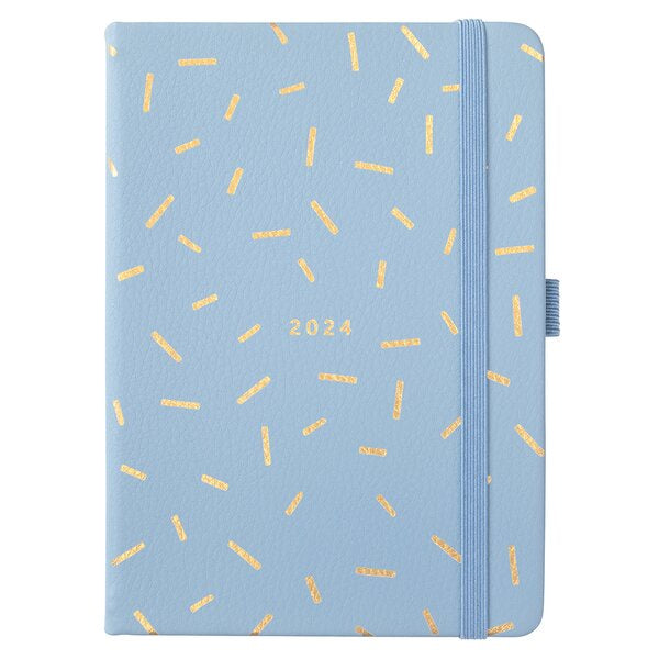 2024 Blue and Gold Fleck Week to View A6 Diary