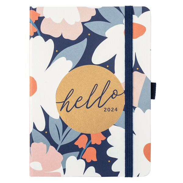 2024 Navy Daisy Week to View A6 Diary