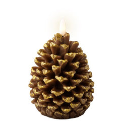 Gold Large Pine Cone LED Candle