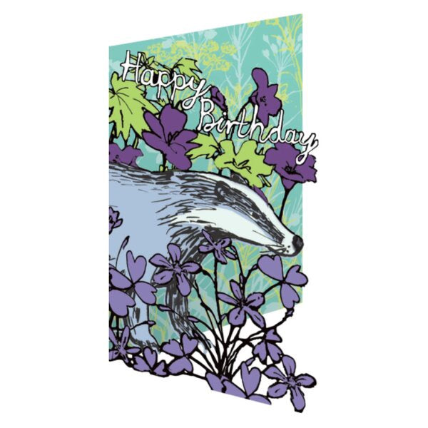 Badger Laser Cut Happy Birthday Card