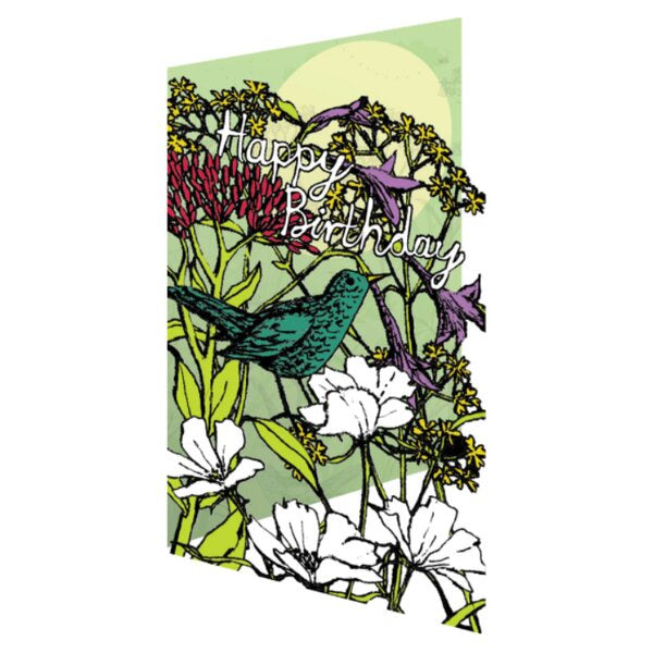 Blackbird Laser Cut Happy Birthday Card