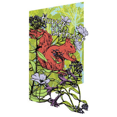 Squirrel Laser Cut Happy Birthday Card