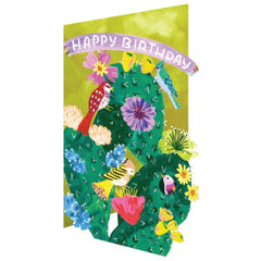 Happy Birthday Cactus Laser Cut Card