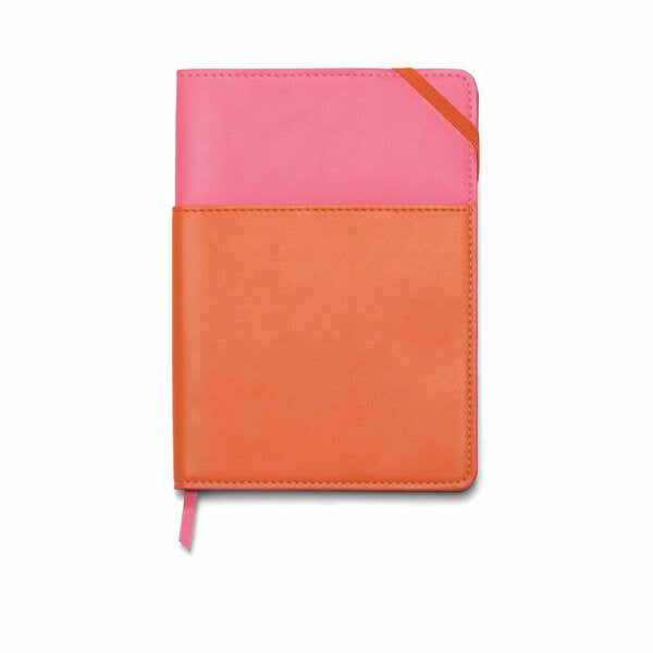 Vegan Leather Pocket Journal Pink & Chilli
