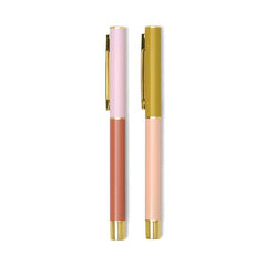 Set of 2 Colour Block Pens Rosewood & Blush