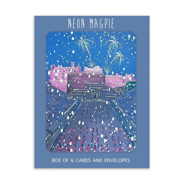 Edinburgh Tattoo Box of Gold Foil Christmas Cards
