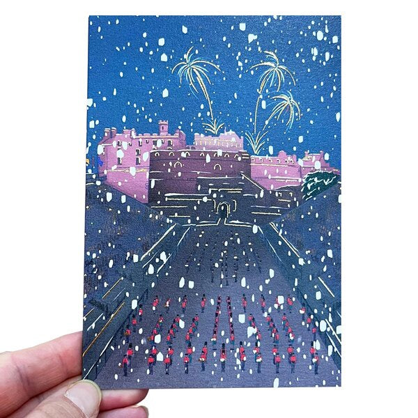 Edinburgh Tattoo Gold Foil Christmas Card