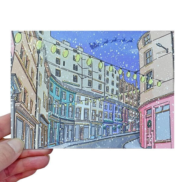 Victoria Street Gold Foil Christmas Card