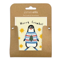 Christmas Skiing Penguin Mini Pack of 5 Cards